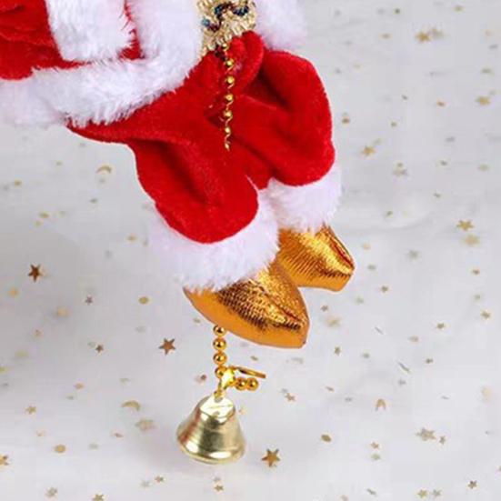 Yousheng Santa Claus Musical Climbing Rope Electric Climbing Santa with Music Christmas Hanging Climbing Santa On Rope for Tree Fireplace Home Decor