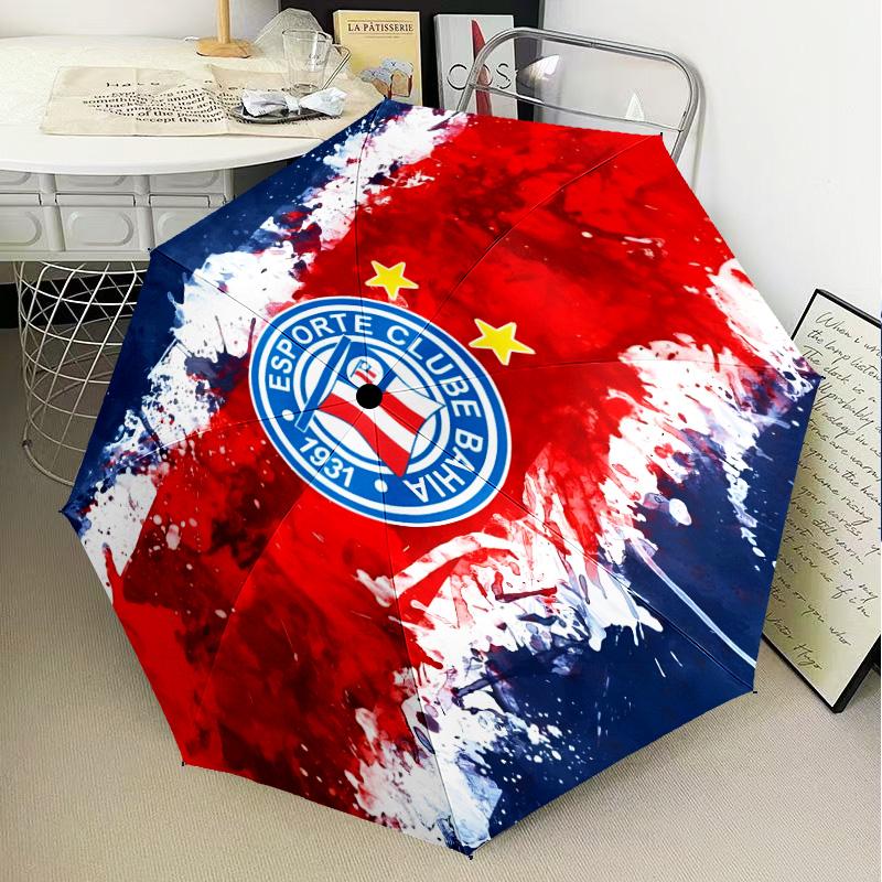 1PC Bahia Fc Crest Emblem Printed Umbrella Folding umbrella, automatic umbrella 8-Frame for Travel, camping Fan gifts Christmas Gifts