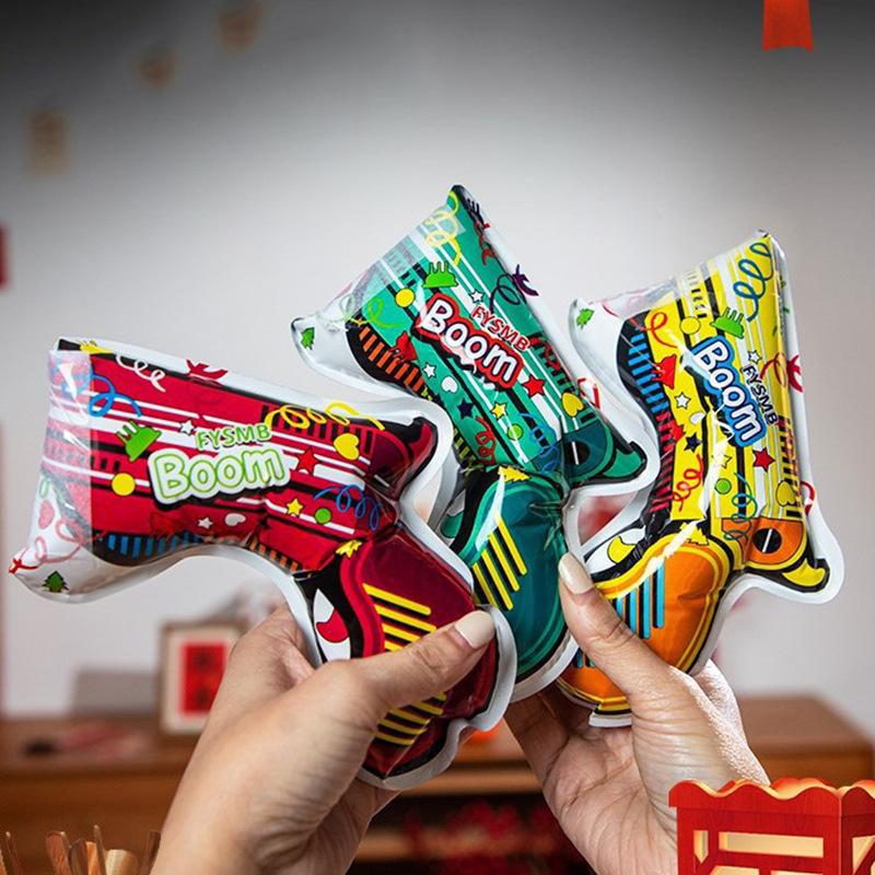 Internet celebrity handheld automatic inflatable fireworks gun wedding spray flower new year party birthday party atmosphere props
