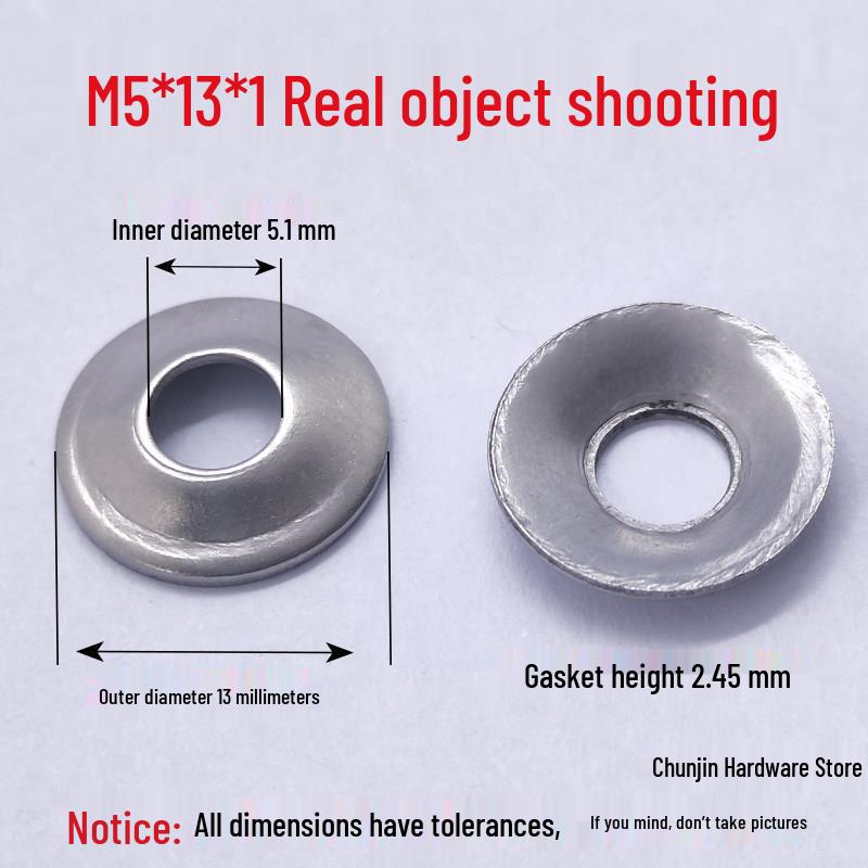304 Stainless Steel Bowl Gasket with Washer for Adjustable Foot Cup and Recessed Hole Screw