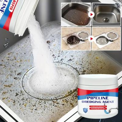 Multi-Purpose Pipe Dredge Powder for Quick Dissolving of Clogs In Kitchen Sinks, Toilets, and Showers