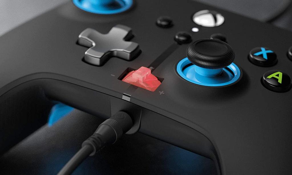 Officially Licensed Xbox PowerA Enhanced Wired with Dual and Rear for Xbox Series Xbox and PC Windows Product Controller, Blue, Tips, Vibration,