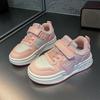 Girls' 2025 Spring/Autumn Soft-Soled Leather Sneakers for Young and Older Kids - Casual Board Style.
