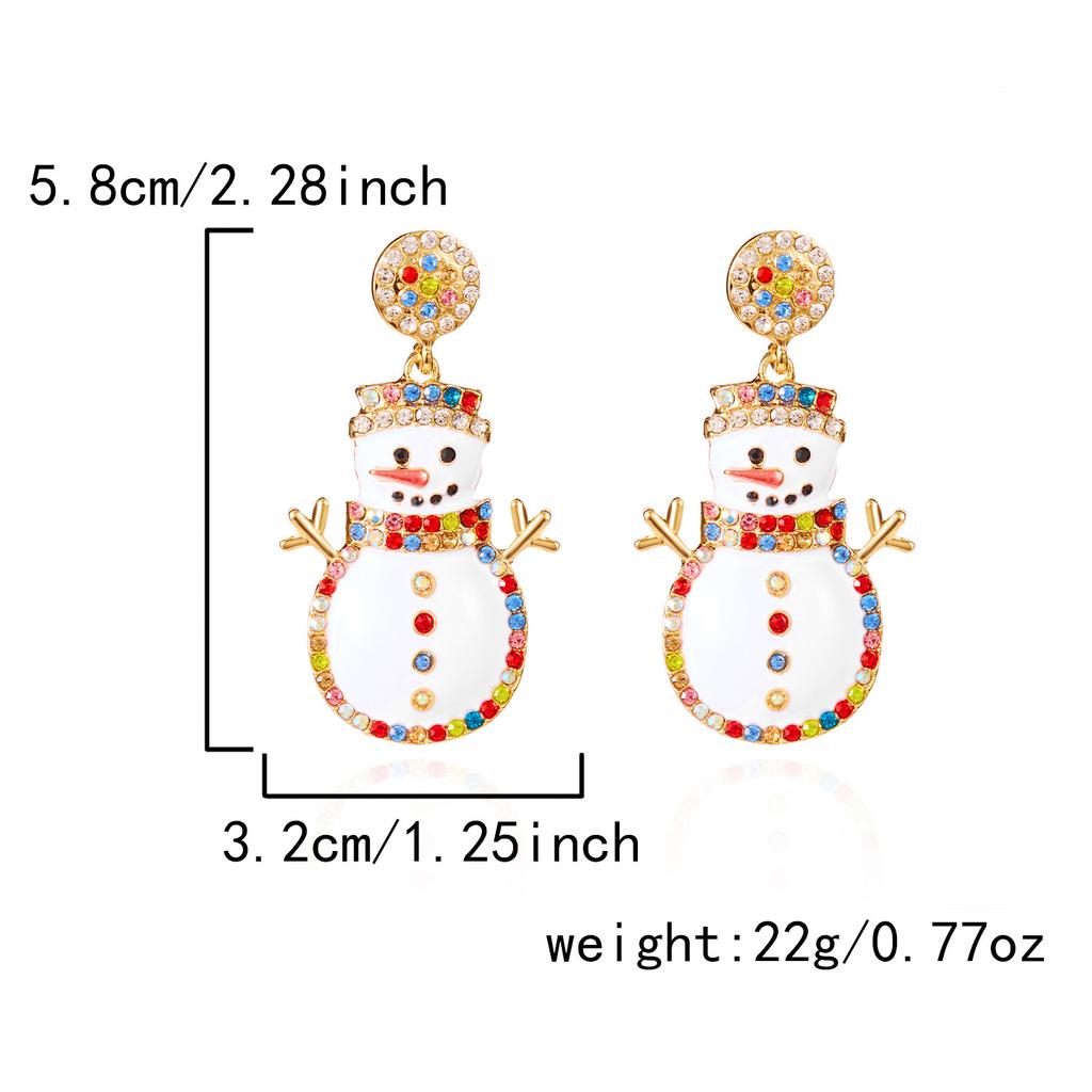 Christmas Earrings Cute Cartoon Niche Design Snowflake Snowman Pendant Earrings Accessories, Unique Jewelry Fashion Bell Earrings, Winter Decoration