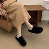 2025 Autumn and Winter New Internet Celebrities Simple and Gentle Imitation Mink Hair Bag Head Half Slippers Plush Slippers Women's Wear