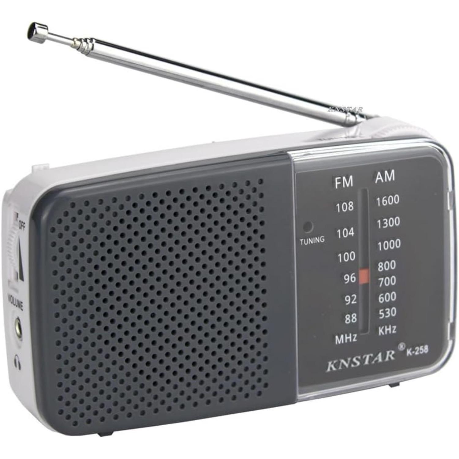 

AM/FM Radio with Speaker Portable Radio Battery Powered Radio for Indoor Outdoor чорний