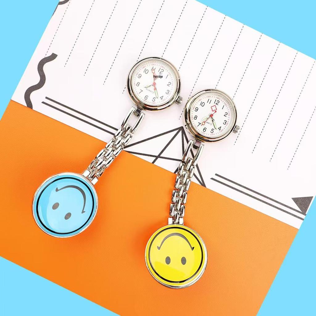 Retro Luminous Nurse Pocket Watch - Cute Smiley Face Brooch for Men, Women & Students
