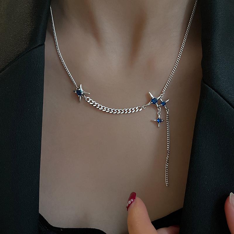 Simple Wind Round Bead Fringed Necklace Female Collarbone Chain Cold Wind Gift Adjustable Choke Neck Chain Female