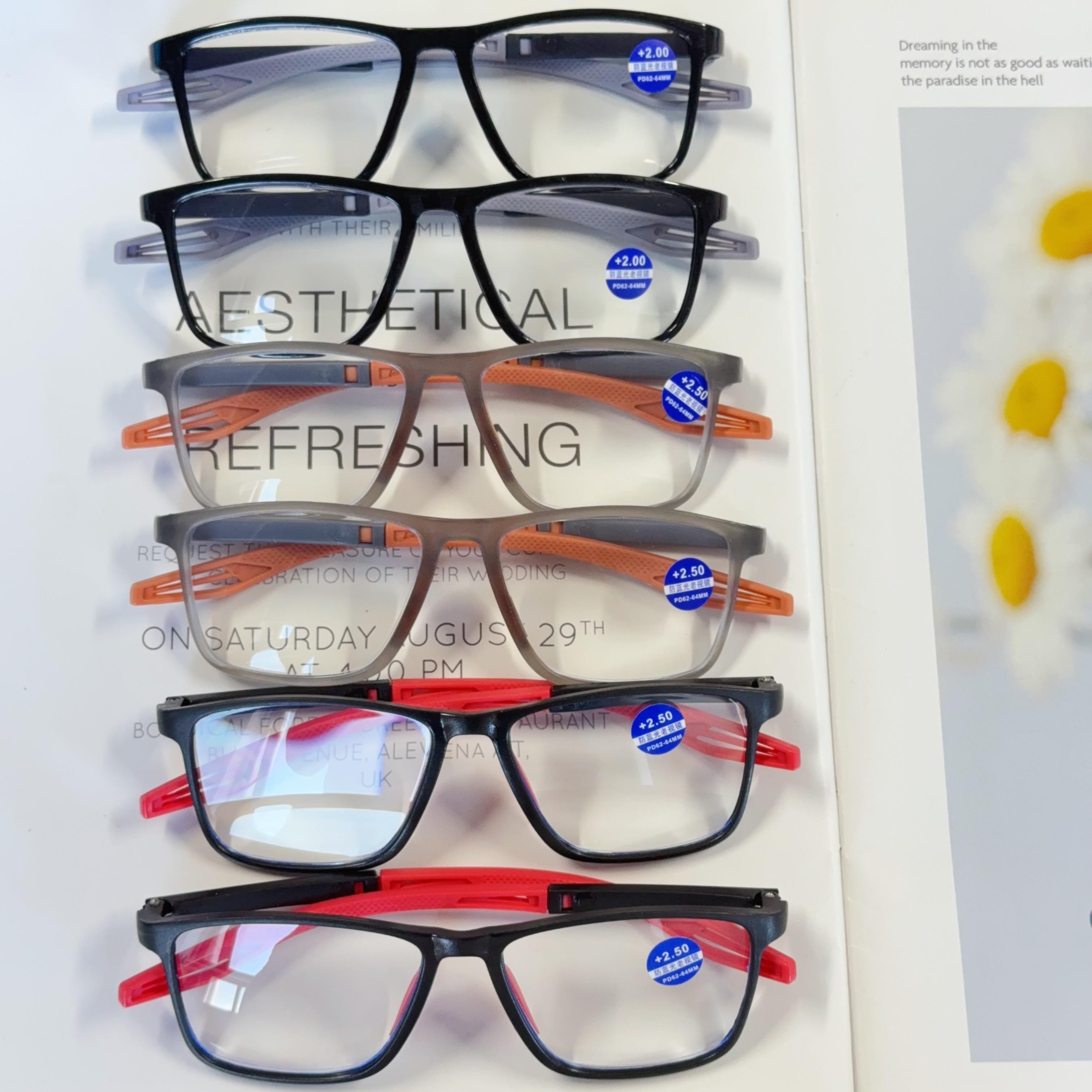 

6 шт. Новые модные очки для чтения для людей среднего и пожилого возраста, Сверхлегкие, Защита от синего света, Очки для пресбиопии 300