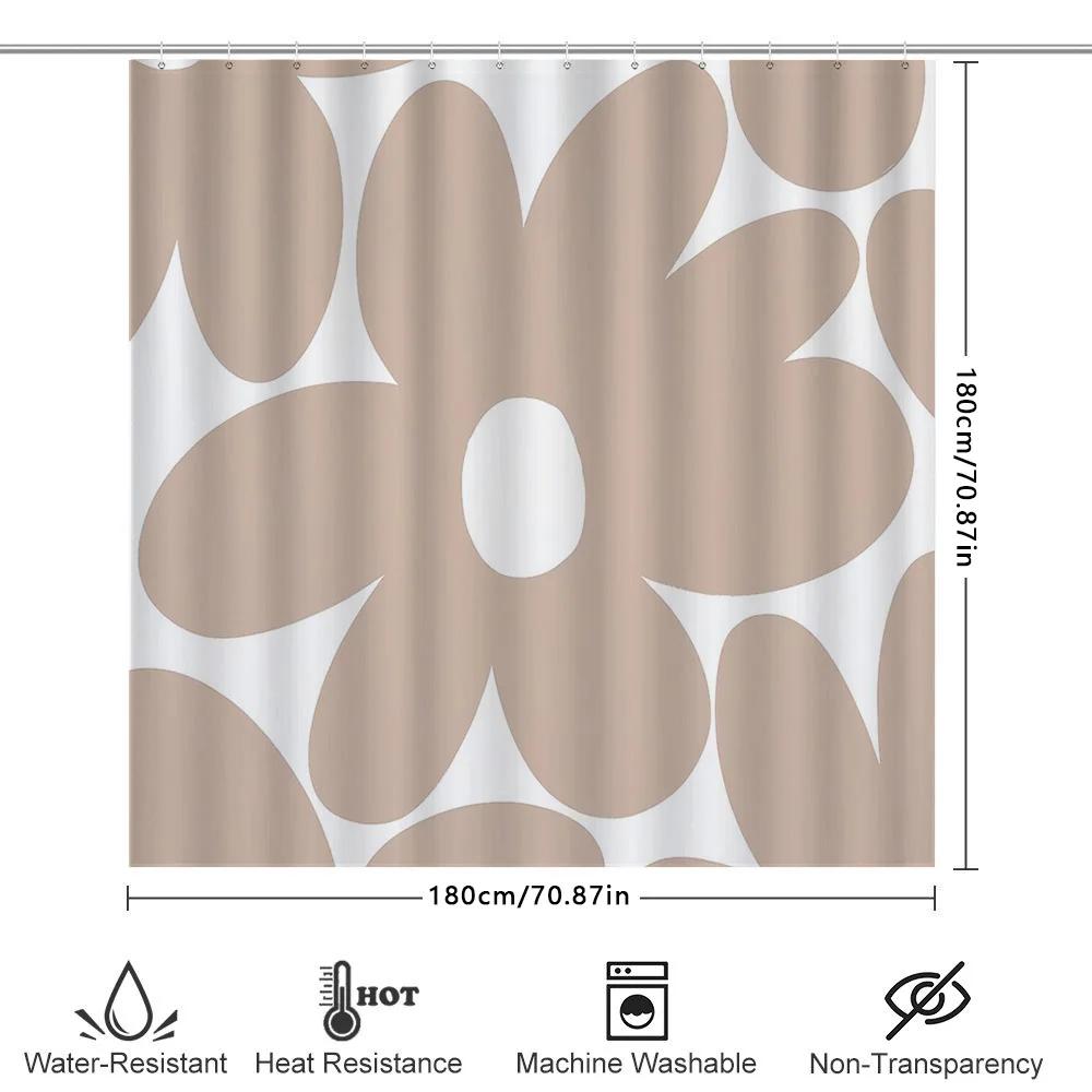 Bathroom Shower Curtain Floral Vintage Farmhouse Rustic Waterproof Fabric Decor Set