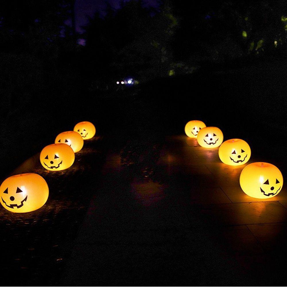Party Glow In Dark Props Pumpkin Lantern Pumpkin LED Light Latex Balloons Halloween Decoration