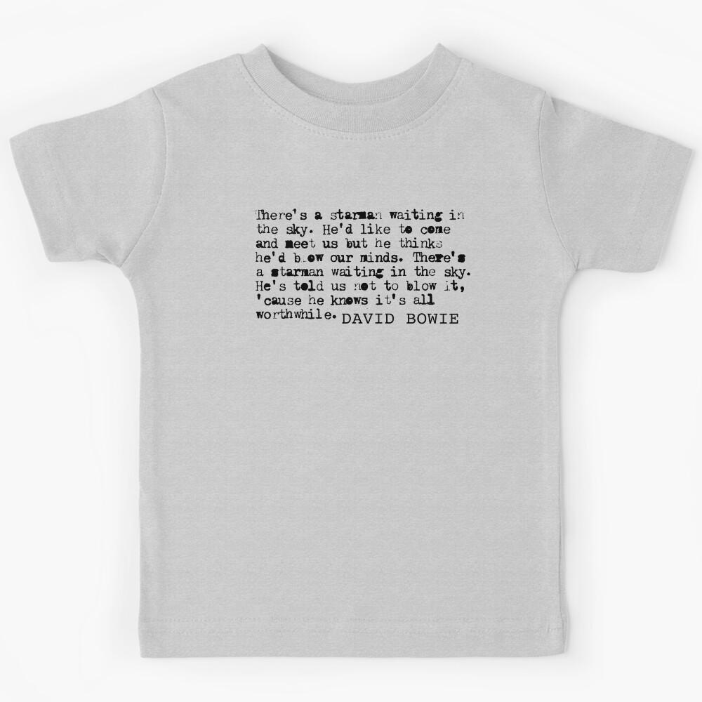 80s music lyrics art / starman / black Kids T-Shirt 150