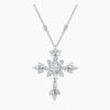 Elegante HW Schneeflocken-Kreuz-Halskette - Damen Leichter Luxus High-End Modeaccessoire