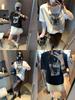 Mochie Spring Lace Patchwork Two-Piece Look Round Neck Printed Loose Slimming Long Sleeve T-Shirt
