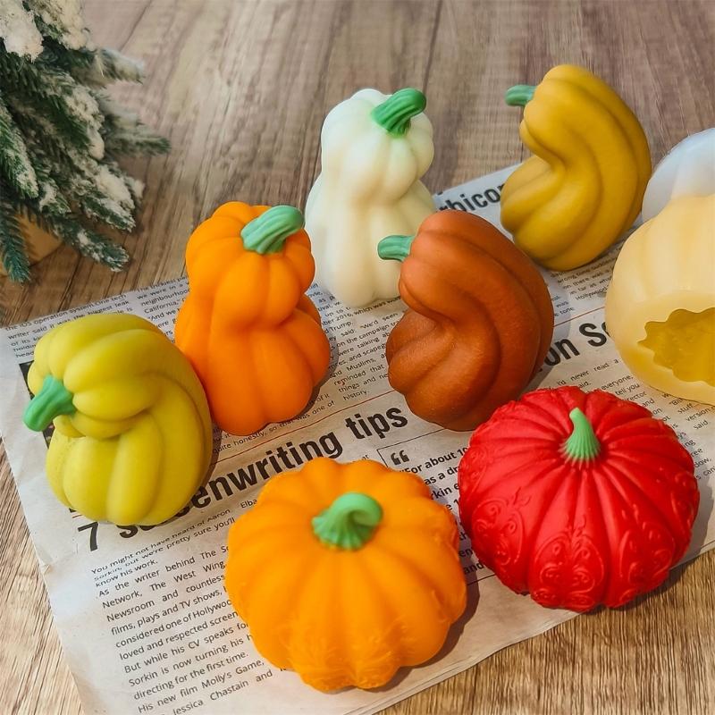 Silicone Molds Halloween Candle Molds Epoxy Resin Molds Pumpkin Castings Molds Plasters Molds for Chocolate Cake