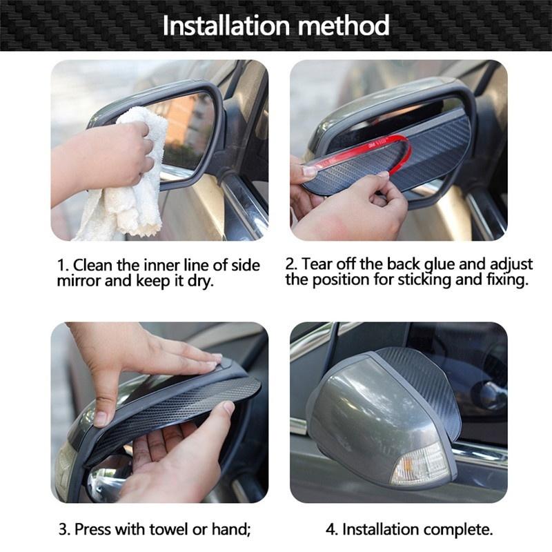 2pcs Car Side Rear View Mirror Rain Eyebrow Visor Carbon Fiber Look Sun Shade Snow Guard Weather Shield Cover Auto Accessories At Affordable S Free Real Reviews With Photos 2pcs Car Side Rear View Mirror Rain, How To Stick A Car Wing Mirror Back On