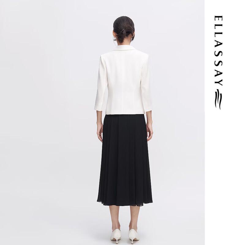 ELLASSAY Women's 3/4 Sleeve Cropped Blazer