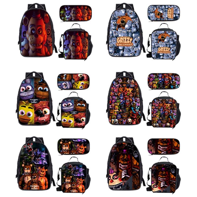 Five Nights At Freddy's Children's Backpack Set Durable Polyester Fabric Spacious 20-35l Capacity
