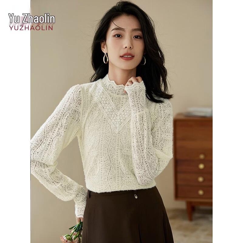 Yuzhaolin Women s French Style Lace Thermal Blouse L