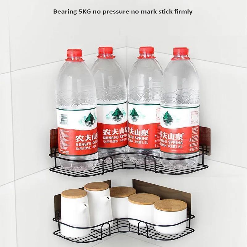 Mini Style Home Bathroom Storage Rack Multifu Bathroom Wall Punching Free Storage Rack Toiletries Organizer Shelves Home Tool