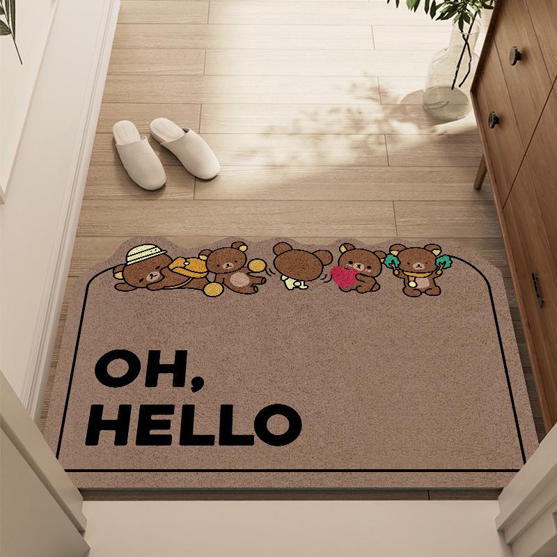 Cartoon Coil Entrance Mat - Easy-Clean, Wear-Resistant, Non-Slip, Dirt-Resistant, Cuttable Foot Mat for Home.