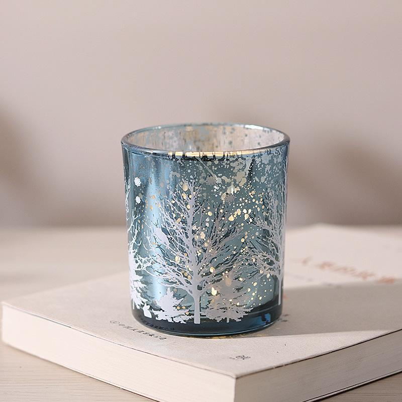 Glass Jars Candle Holders Round Cylinder Ceramic Candle Lantern Holder for Table Decoration