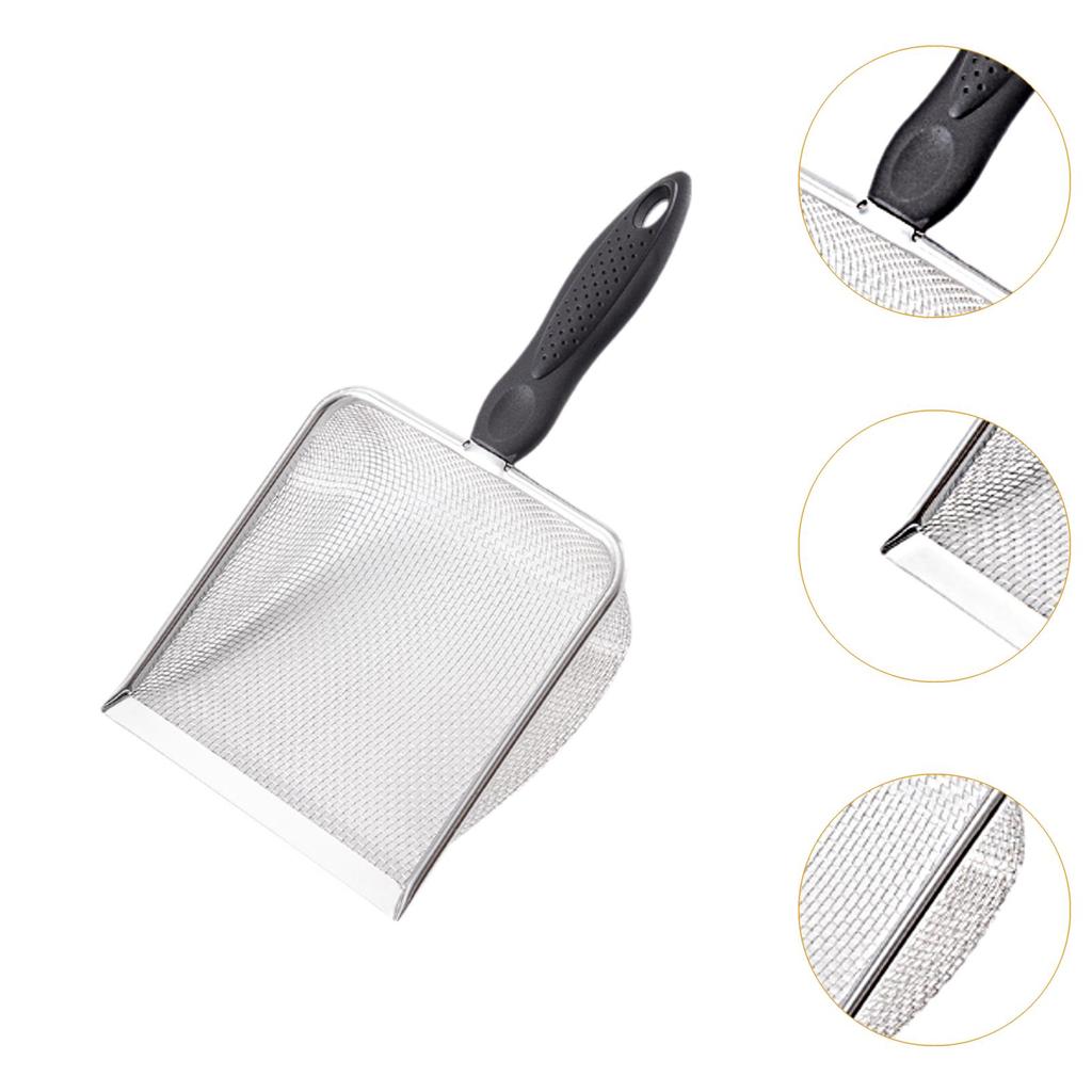 Mesh Cats Litter Scooper Stainless Steel Easy to Clean Kitten Sifter Shovels for Small Kitty Puppy Pet Cleaning Equipment