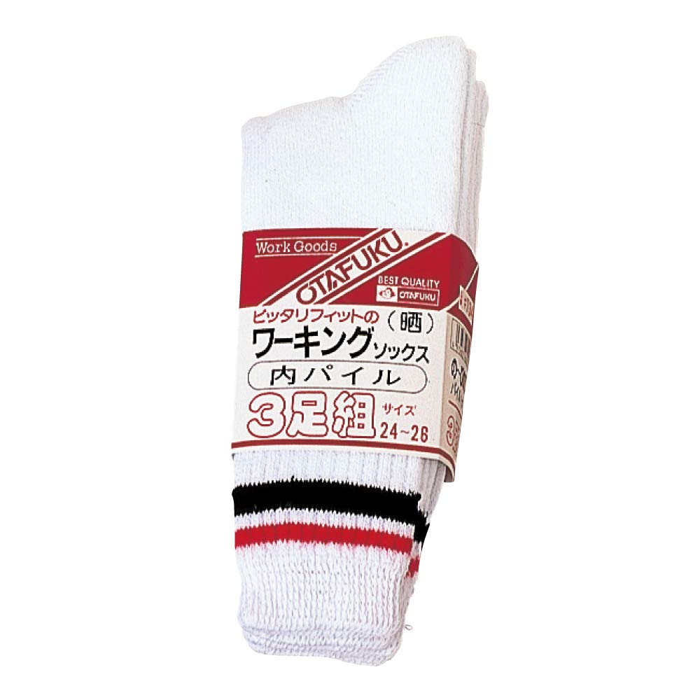 

Otafuku Gloves Fit Pile Socks in Round Sizes of [Made Japan, Toe] #734 White, 24-26cm (Set 3) белый