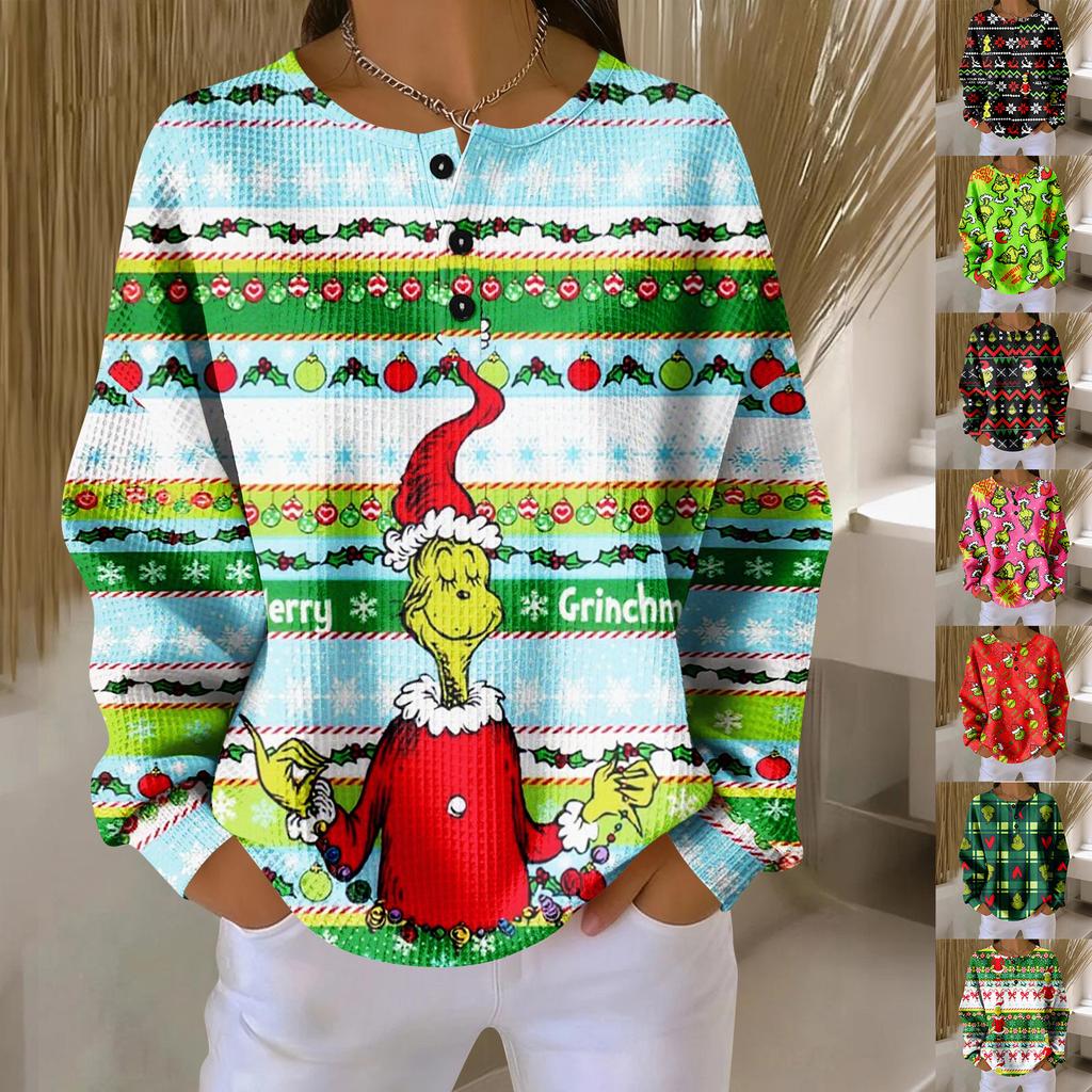 Women's Casual Shirts Long Sleeve Tops Button Up V Neck Loose Knit Fall Favorites For Women