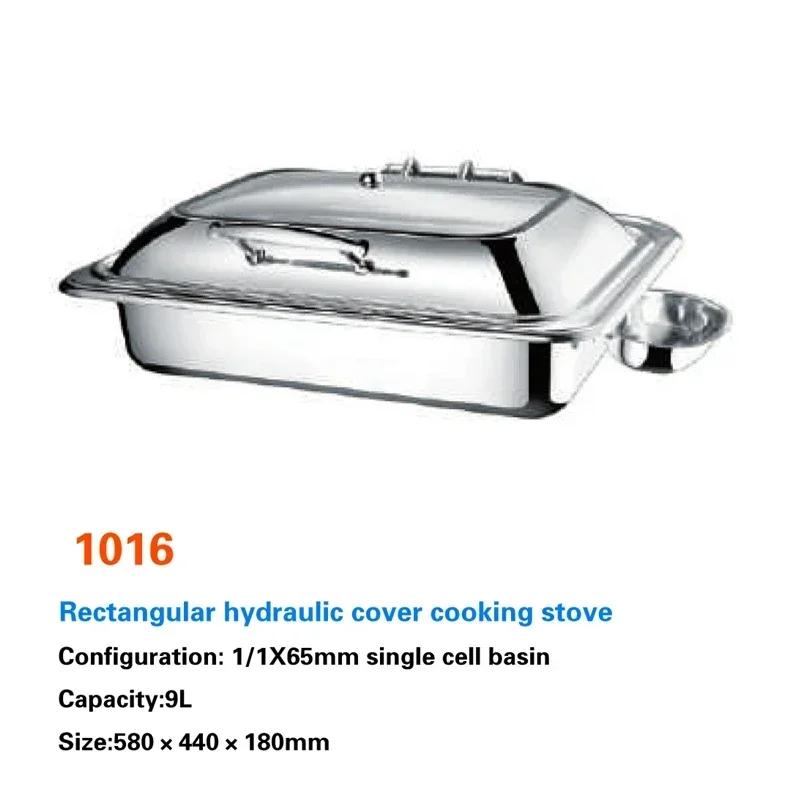 Buffet-Speisenwärmer Kommerzielles Buffet-Chaffing-Dish Luxus für Hotel Hydraulischer Buffetherd Hotpot Edelstahlgeschirr Royal