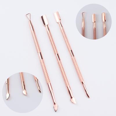 1/3 stücke Gold Edelstahl Nail art Pediküre Maniküre Werkzeuge Häutchen Pusher Finger Remover Dead Skin Tipps Nagel Pflege Werkzeug