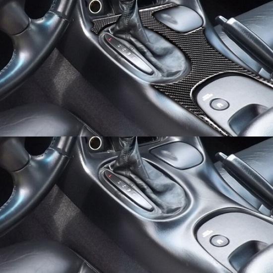 Carbon Fiber Car Gear Shift Panel Cover Trim For Chevrolet Corvette C5 1998-2004