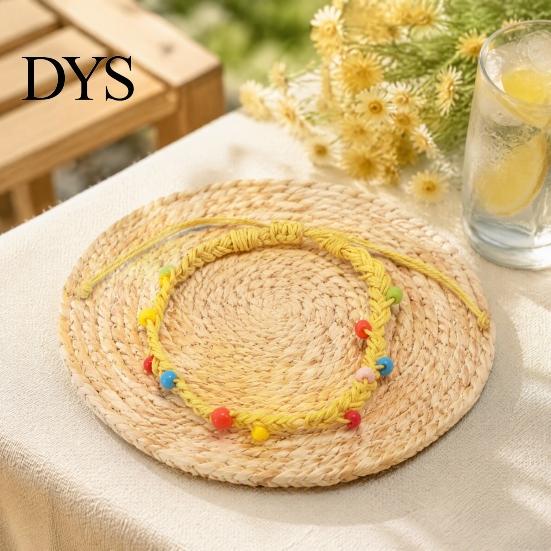Colorful Summer Beach Accessories Handmade Braided Bracelet for Women, Bohemian Woven Wrist Rope Wristbands with Rice Beads, Adjustable Knot