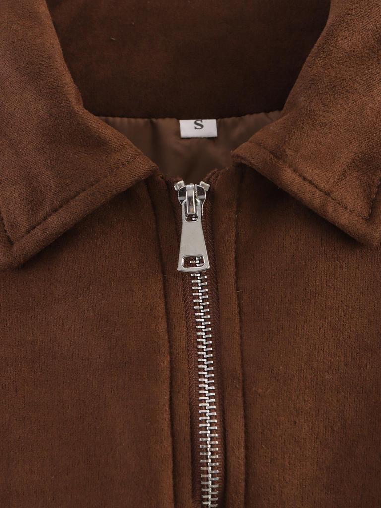 European & American Women's Suede Texture Jacket Coat