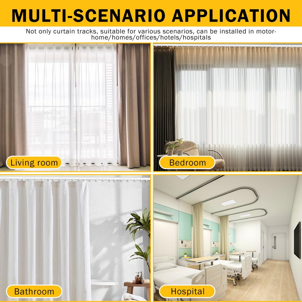 5M Flexible Bendable Curtain Track Bedrooms Balconies Bathrooms Room Divider Ceiling Silent Track Home Window Decor Accessories
