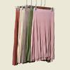 Minimalist Gold and Silver Silk Organ Ruched Long Elastic High Waist Knit Skirt Pleated Sweet A- Line Skirt