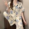 Sweet and Cute Pajamas Women's Summer Short-sleeved Trousers Girls Loungewear Suit