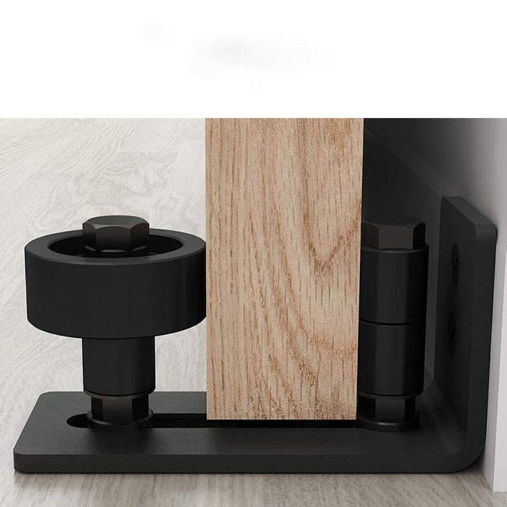 Black Finish Barn Door Floor Guide Flat Bottom Adjustable Roller Stay Roller  Window Rollers