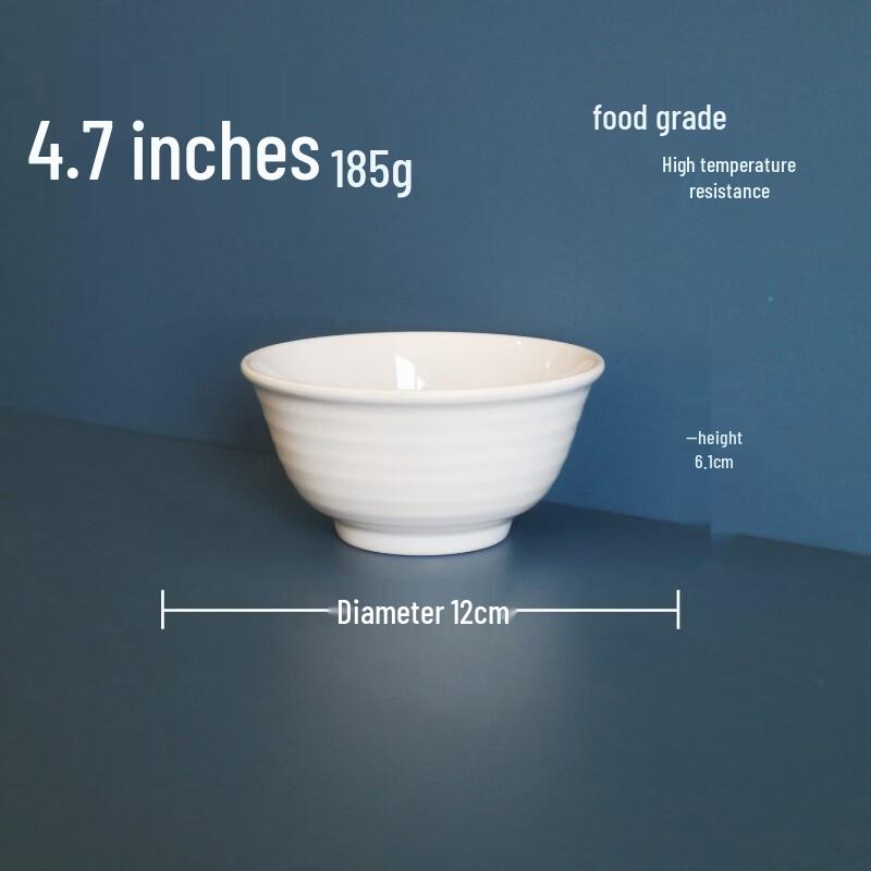 777 White Melamine Striped Rice Bowl