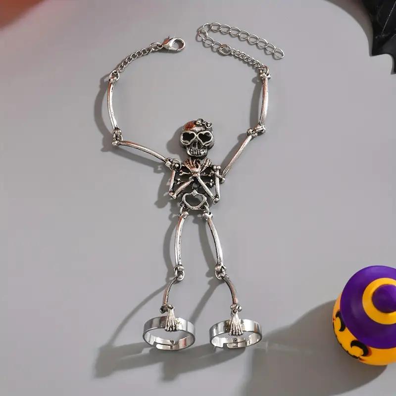 Gothic Skeleton Hand Bracelet – Exaggerated Halloween Jewelry for Costume & Party Decor