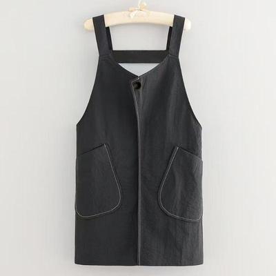 Simple Anti-Stain Kitchen Apron Waterproof With Pocket Vest-Style Apron Soft Splash-Proof Sleeveless Apron Restaurant