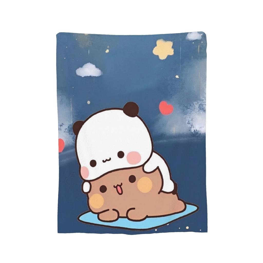 Bubu and Dudu Blanket Velvet Panda And Brownie Bear Couple Warm Throw Blanket for Bedding Couch Bed Rug