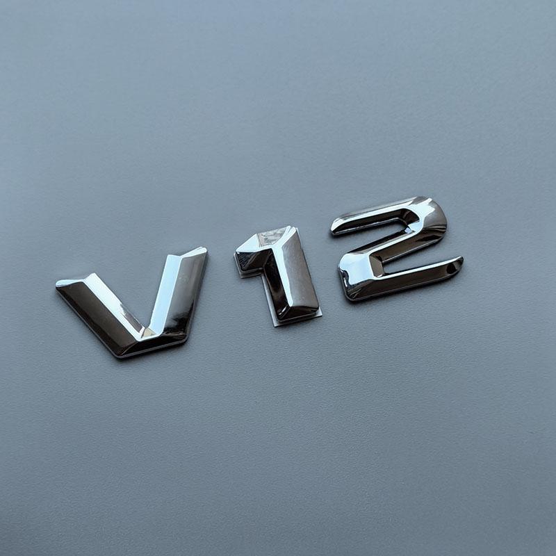 2015 3D Sharp V6 V8 V10 V12 Lettres Chiffres ABS Emblème de Voiture Garde-boue Badge de Décharge Plaque Nom Logo Autocollant Chrome Noir