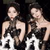Crystal Zircon Long Gloves Sun Protection Mittens Women Driving Gloves Bride Wedding Gloves