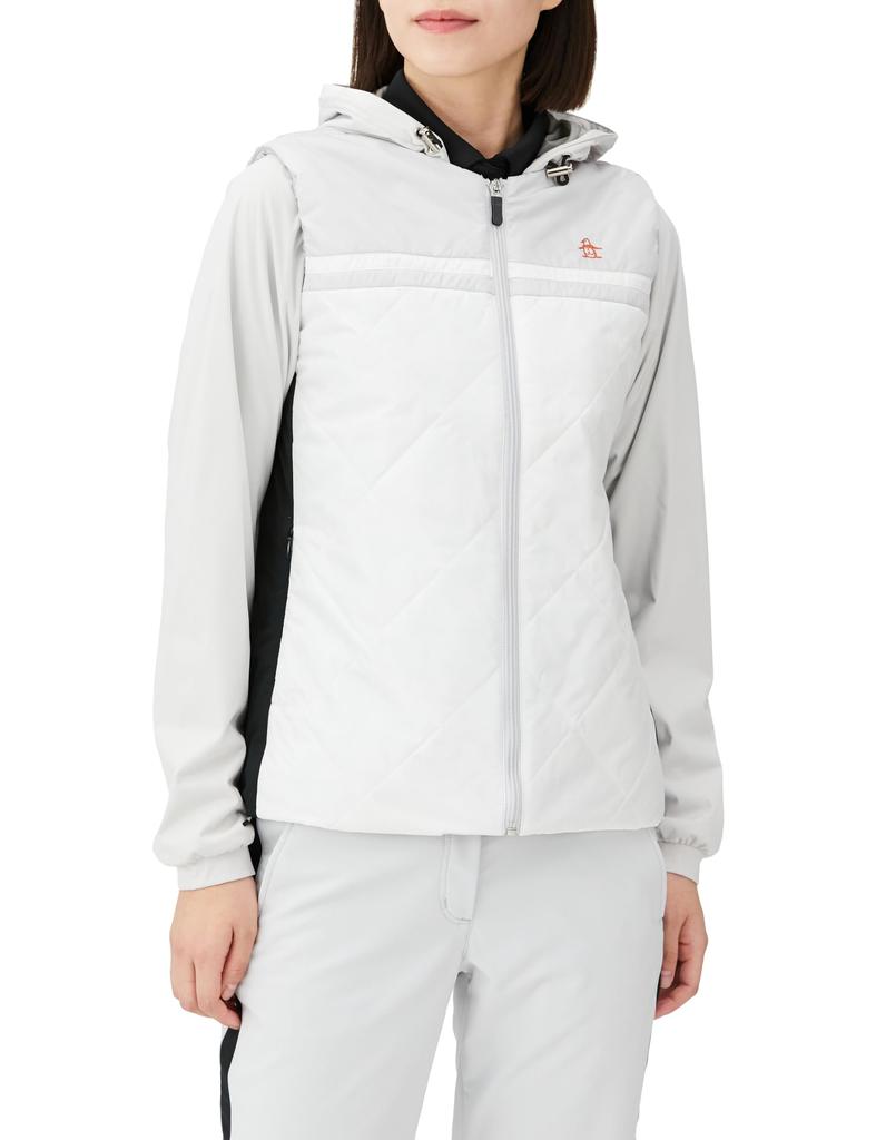 Full Zip Blouson 3WAY Detachable Sleeves Vest Windproof Water Repellent Heat Storage Thermal Golf MGWWJK03W GY00 L [Munsingwear] Women's (Gray)