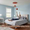 Ceiling Basketball Hoop, Hanging Indoor Basketball Hoop Ceiling Mounted, Mini Basketball Goal with Soft Ball for Bedroom, Stress-Relieving Game for Ad