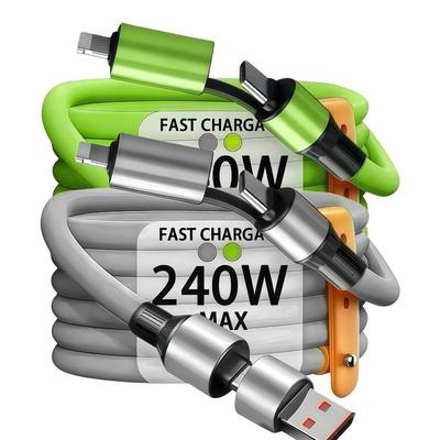 240W 4-in-1 Mecha Datenkabel für Type-C: Kompatibel mit Huawei und Apple 15/17 mit PD Erweitertem Laden.
