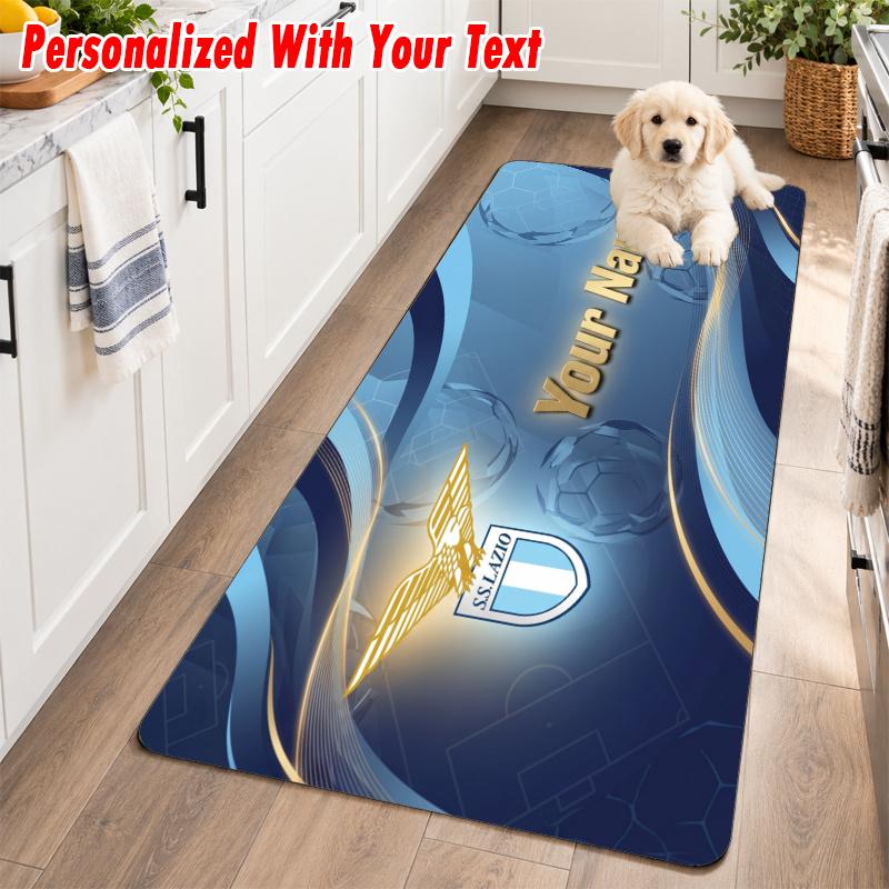 Lazio FC Custom Name Flannel Rug Kitchen Mat Non Slip Floor Carpet Personalized Home Decor