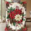 Elegant Rose Floral Design Theme Blanket Lightweight Warm Flannel Blanket Decorative Throw Blanket for Home Decoration