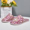 Floral Fabric Slippers Korean Style Unisex Home Shoes Soft Comfortable Non Slip Indoor Outdoor